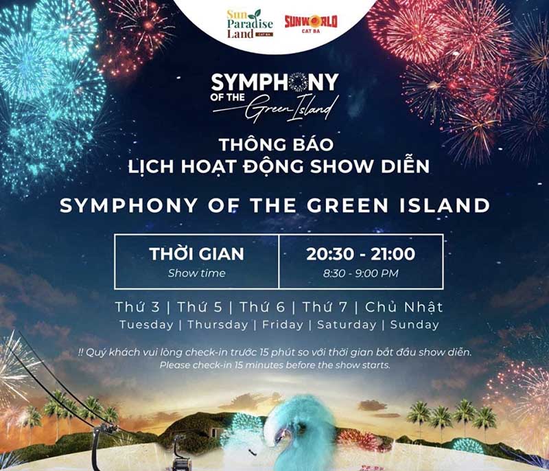 Lịch Show Symphony of the Green Island Lịch Show Symphony of the Green Island