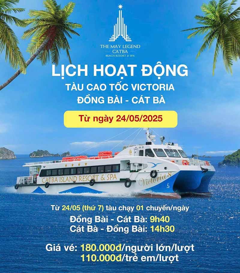 Lịch tàu cao tốc Đồng Bài đi Cát Bà Lịch tàu cao tốc Đồng Bài đi Cát Bà